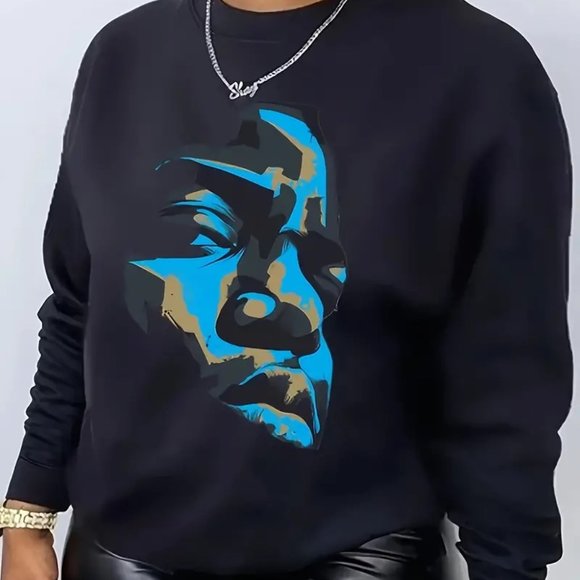 Tops - NEW! NOTORIOUS B.I.G. Biggie Graphic Print Crew Neck Long Sleeve Sweatshirt